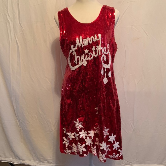 white christmas dresses Merry Christmas Sequin Dress main image 1